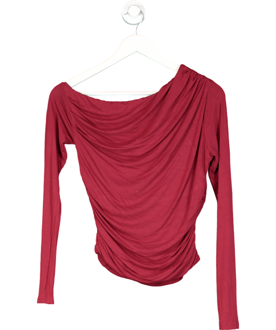 White Fox Red Best Of Luck Long Sleeve Top Wine UK L