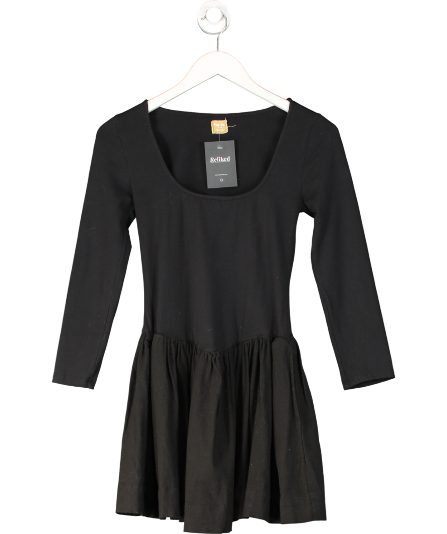 Free People Black Cotton Mini Dress UK XS