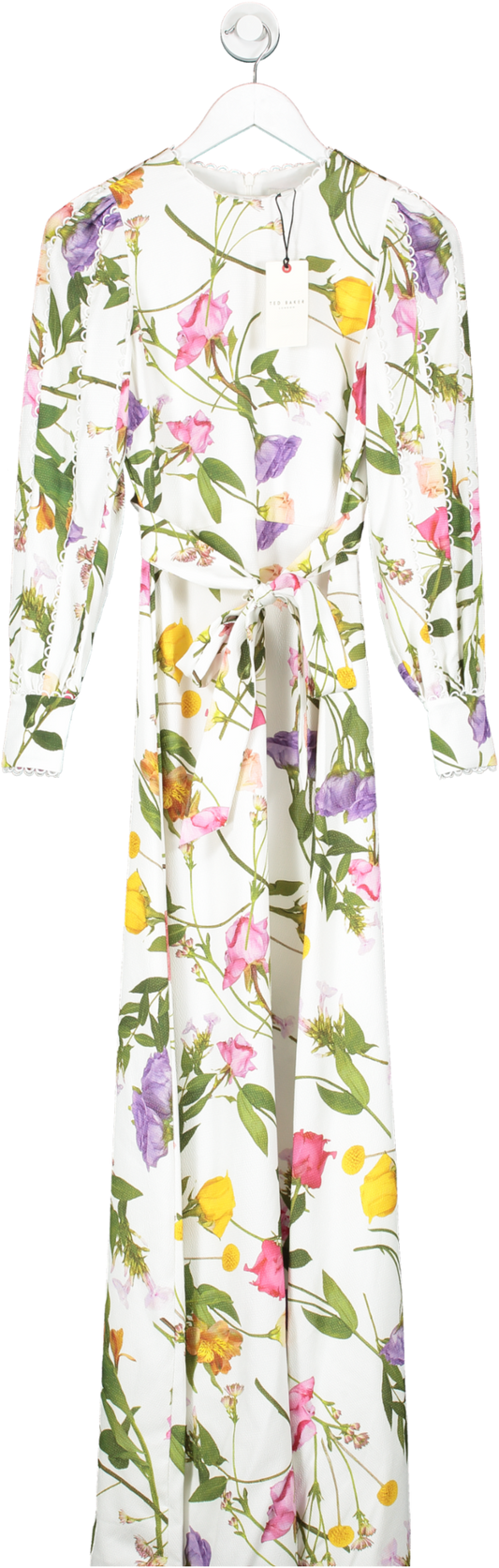 Ted Baker White Blouson Sleeve Floral Maxi Dress  BNWT UK 6
