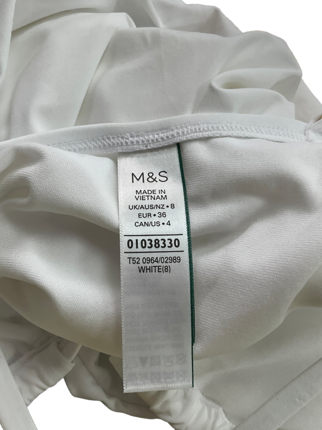 M&S White Bandeau Bikini With Beads UK 8