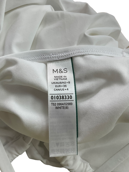 M&S White Bandeau Bikini With Beads UK 8