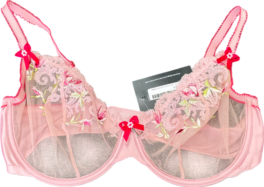 Lounge Underwear Pink Bloom Embroidered Balcony Bra UK 36F