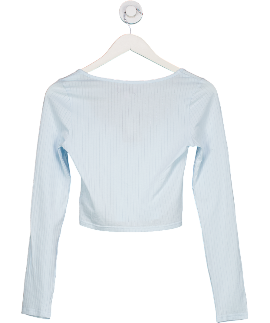 edikted Blue Lorey Lacey Knit Top UK S