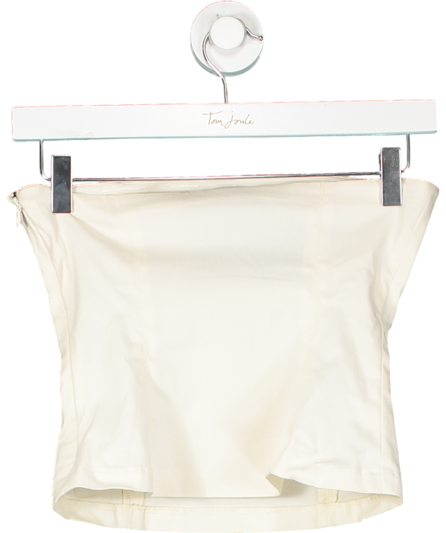 NA-KD Cream Classic Corset Top UK 6