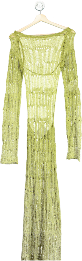 Jaded Lime Green Knit Long Sleeve Maxi Dress XS