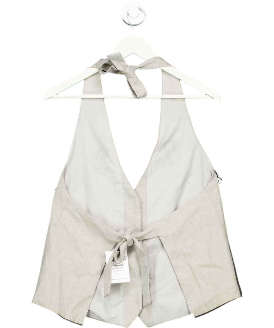 4th & Reckless Grey Open Back Waist Coat Top UK 10