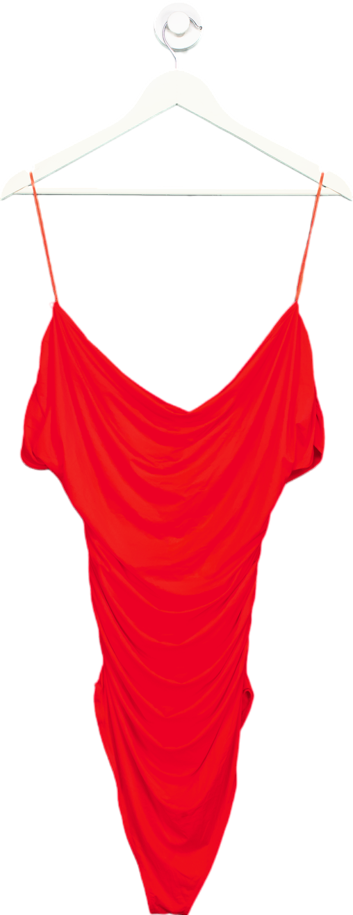 Zara Red Ruched Swimsuit UK L