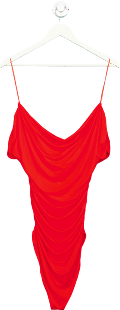 Zara Red Ruched Swimsuit UK L