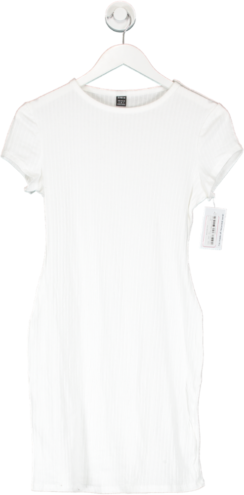 SHEIN White Ribbed Mini Dress UK S