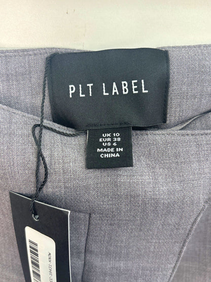 PLT Label Charcoal Strap Detail A Line Mini Skirt UK 10