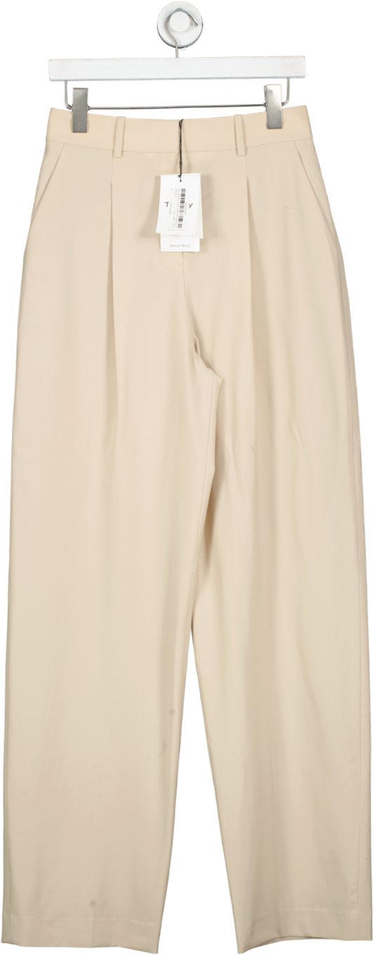 Theory Beige Pleated Trouser UK 6