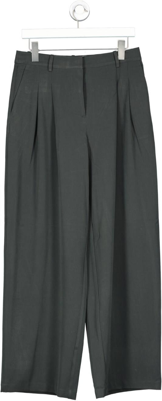 NA-KD Grey Mid Waist Tailored Suit Pants UK 8