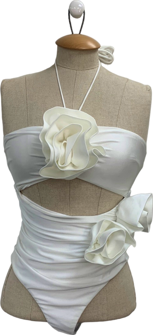 Karen Millen White Floral Cut-Out Swimsuit XS