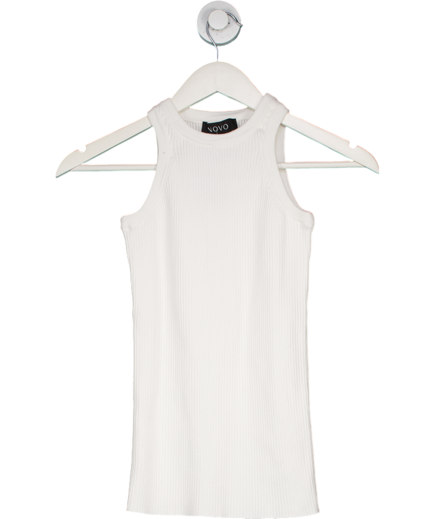 Novo White Midweight Cotton Tank Top UK S