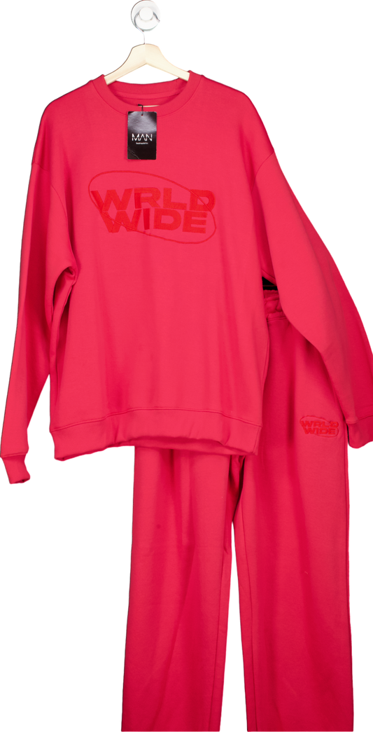 Boohoo Man Red Tracksuit Set UK M