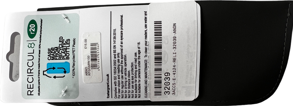 Foster Grant  Arno Lenses Reading Glasses  Black +1