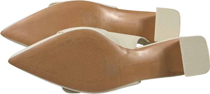 CHARLES & KEITH Cream Marley Slingback Pumps - Chalk UK 4 EU 37 👠