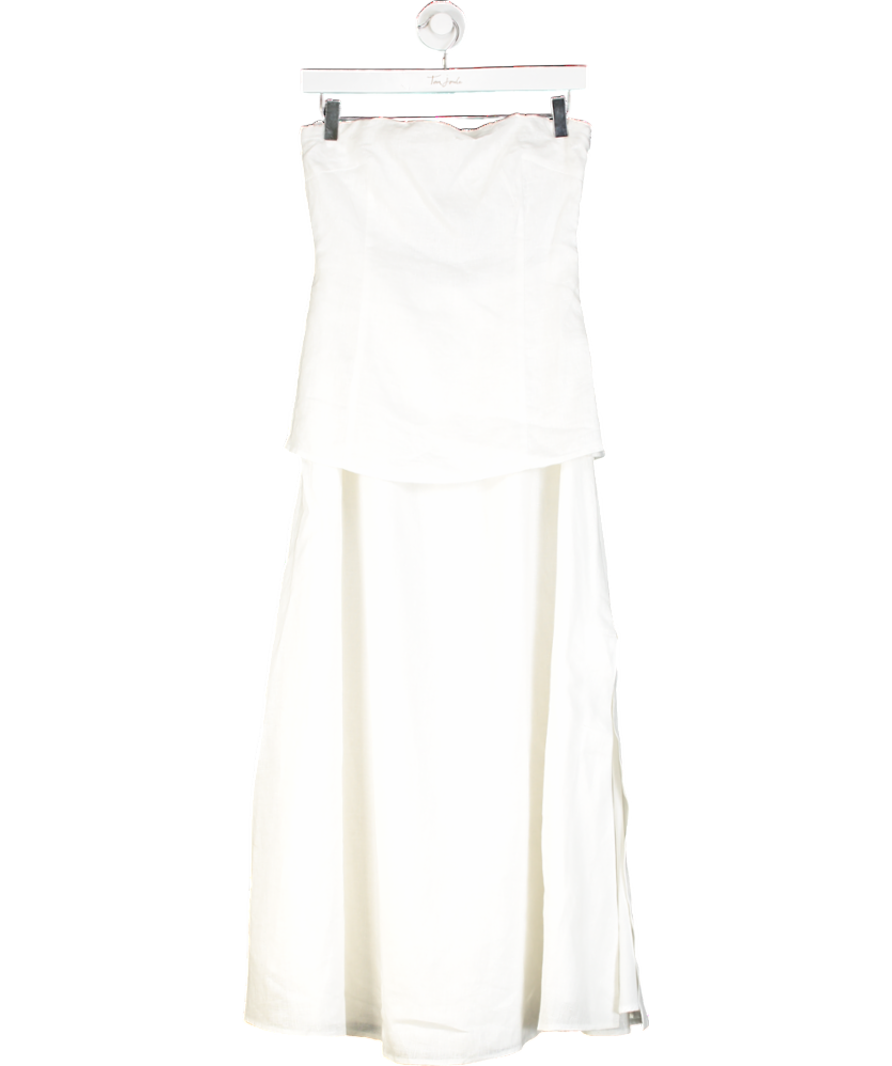 DISSH Saskia White Linen Maxi Dress UK 8
