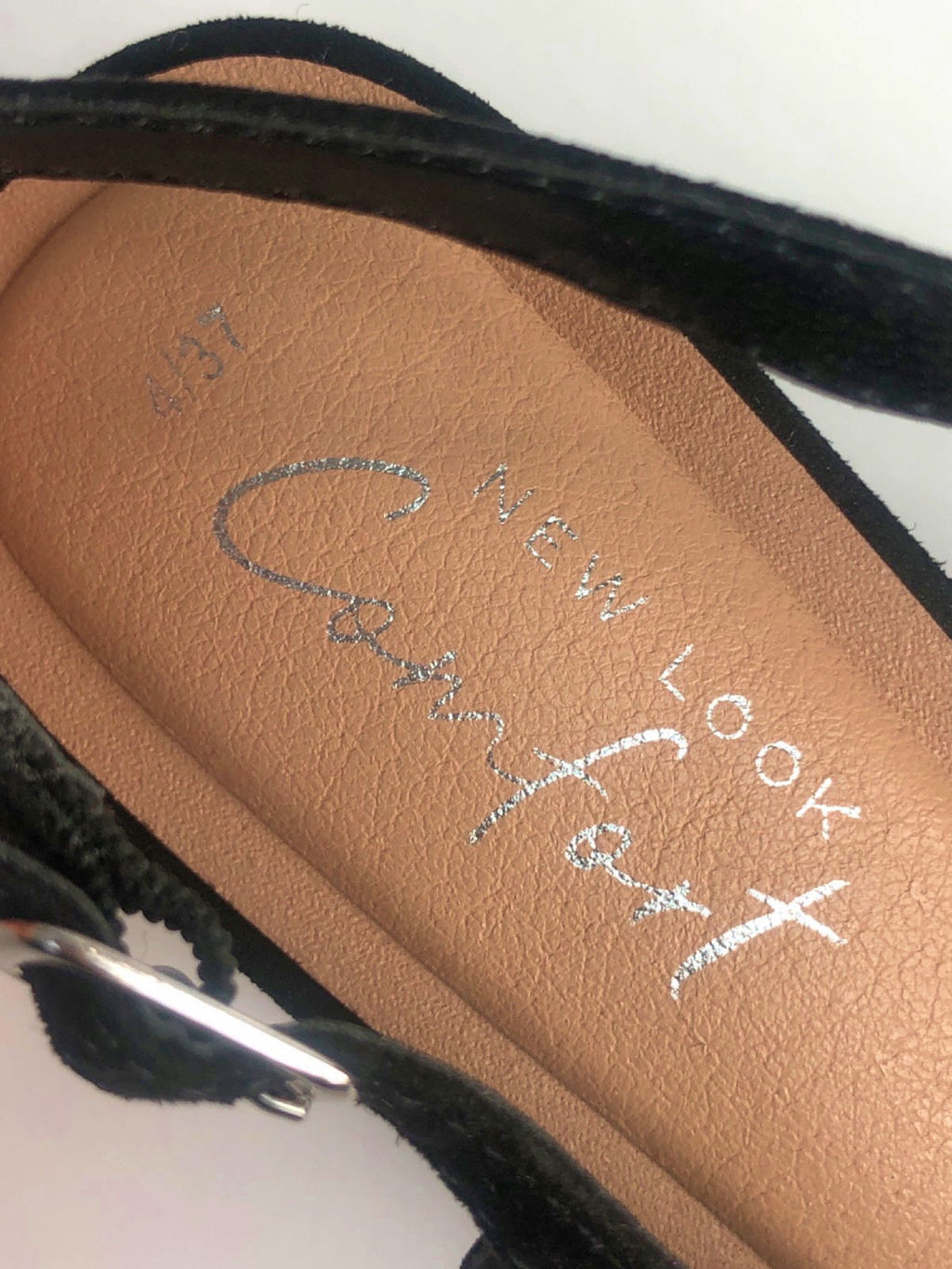 New Look Black Mesh Slingback Heels Comfort UK 4