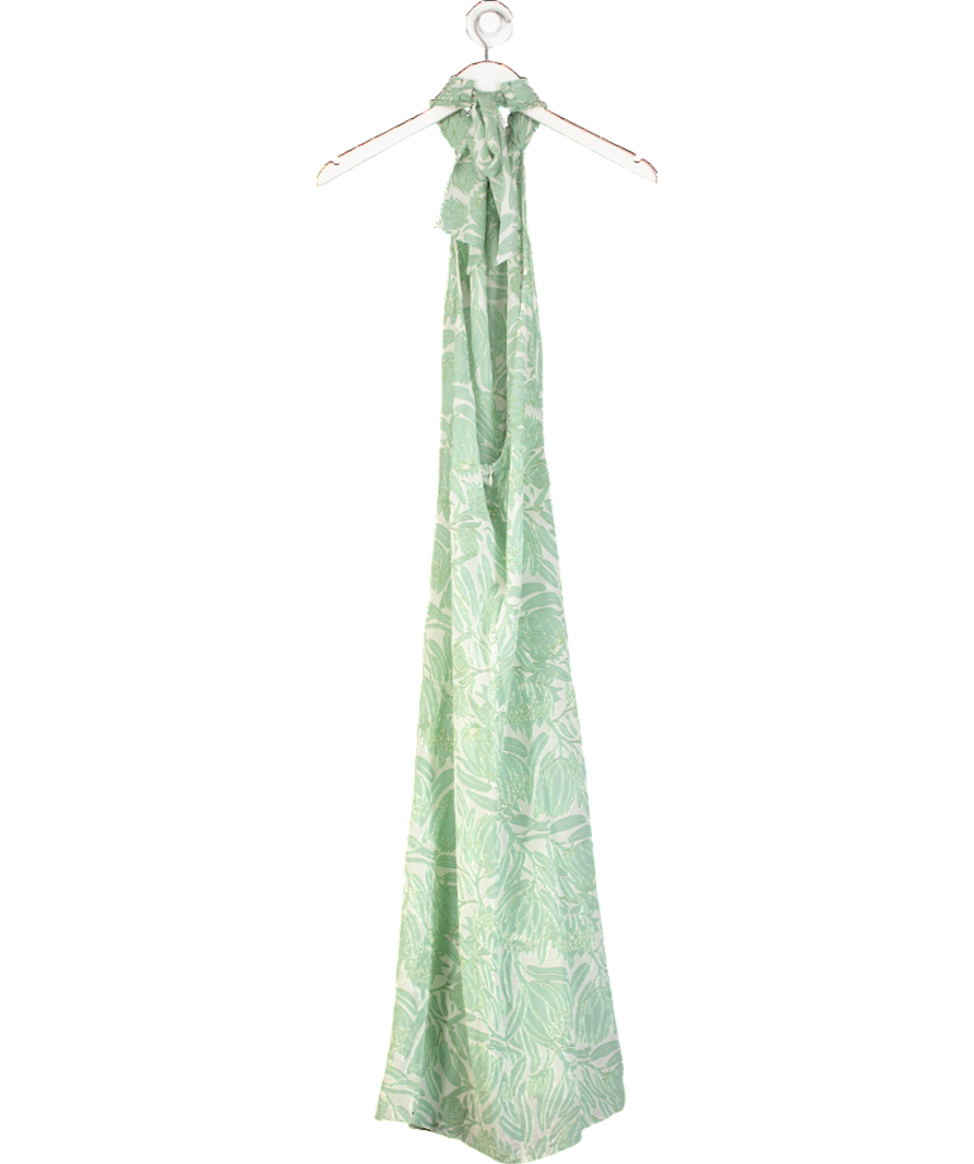Lotty B Mustique Green Silk Dena Dress Protea UK S