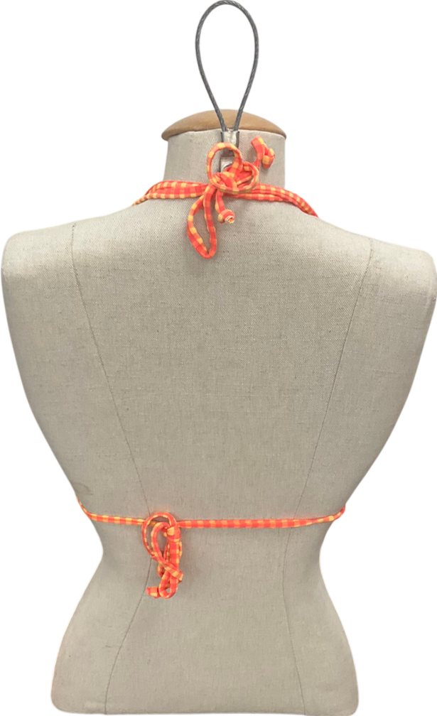 Kulani kinis Orange Strap Halter Bikini Top UK S