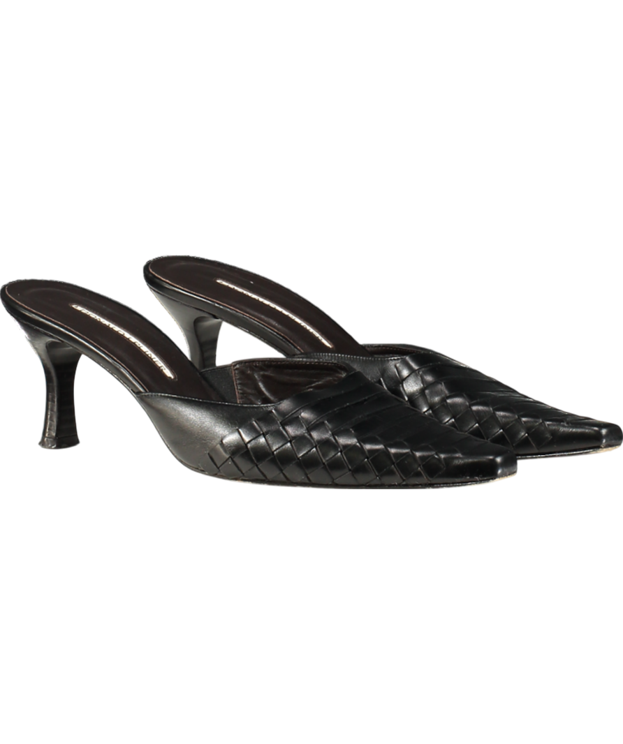 donald pliner Black Leather Mules UK 7 EU 40 👠