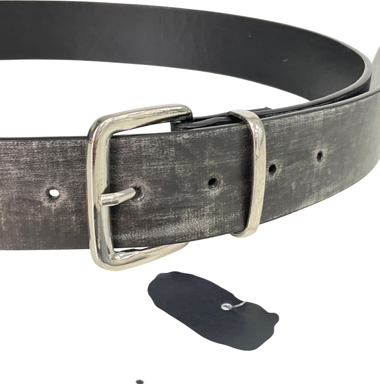 Black Faded Leather Belt UK M/L
