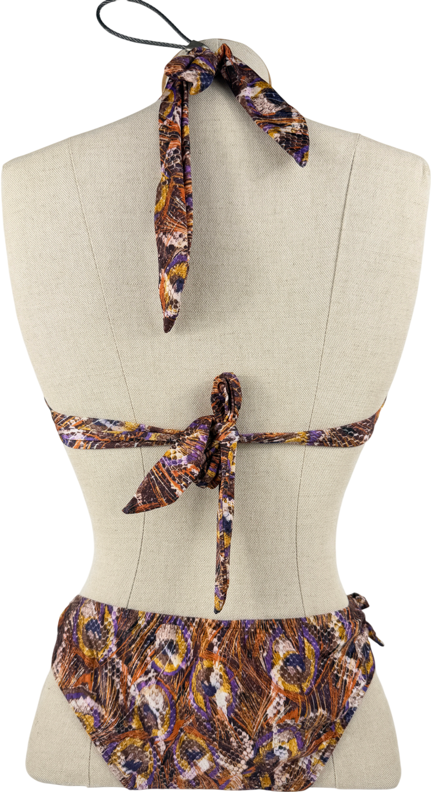 Jets By Jessika Allen Multicoloured Multi Colour Tie Straps Bikini UK 10