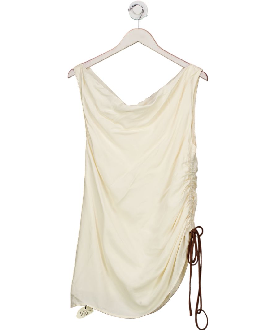 vrg girl Cream Ruched Side Mini Dress UK 8