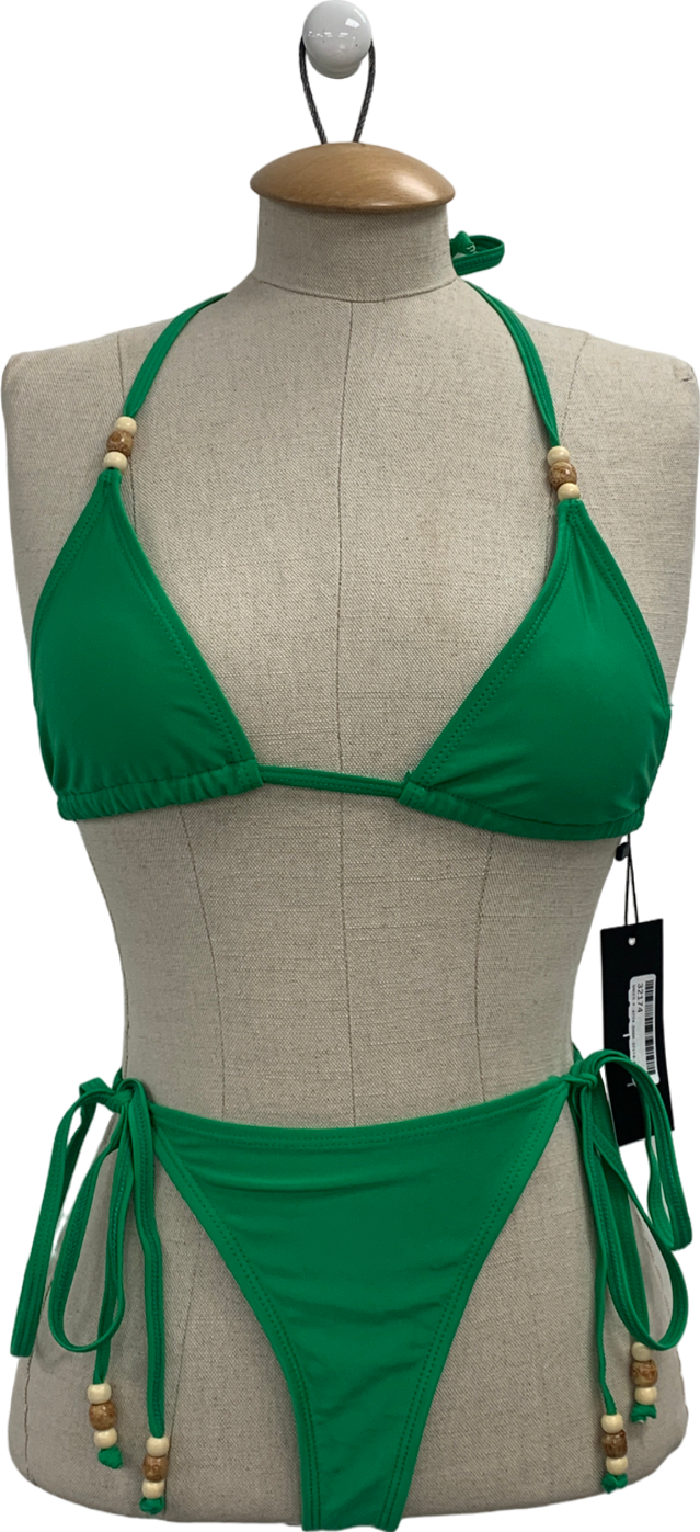 boohoo Green Bamboo Triangle Bikini UK 6