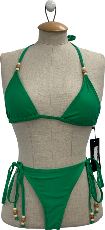 boohoo Green Bamboo Triangle Bikini UK 6