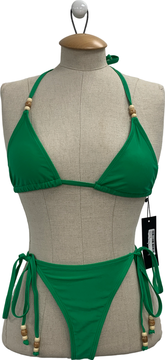 boohoo Green Bamboo Triangle Bikini UK 6