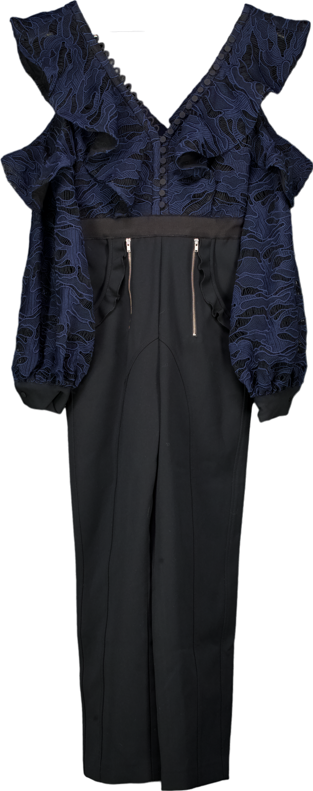 Self-Portrait Navy Lace Jumpsuit UK 10