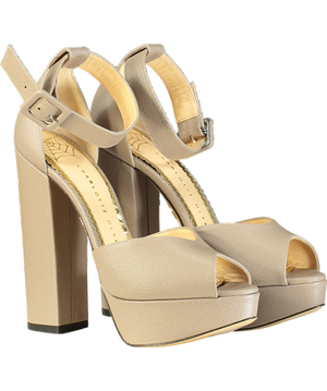 Charlotte Olympia Beige Leather Platform Heel UK 3.5 EU 36.5