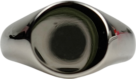 CRAFTD LONDON Stainless Steel Round Signet Ring SIZE Q
