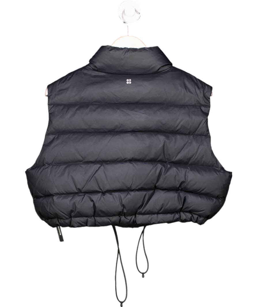 Sweaty Betty Black Cropped Puffer Gilet UK M