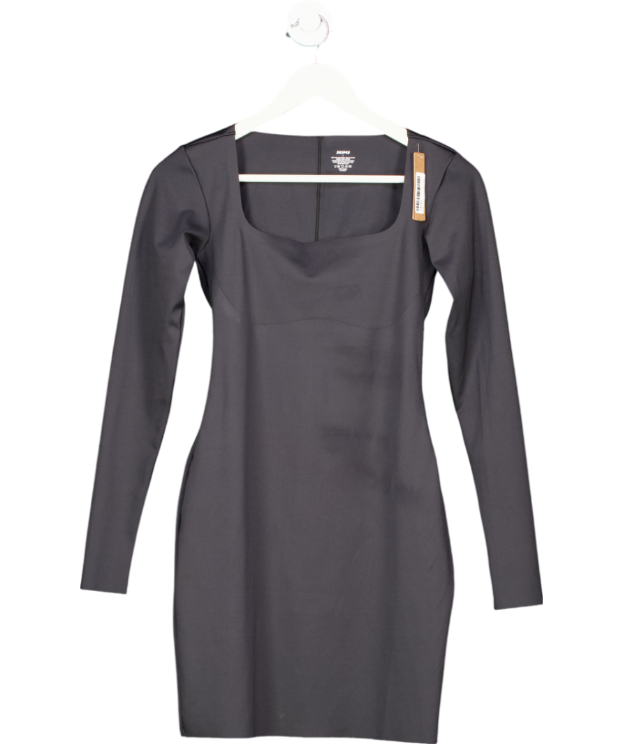 SKIMS SKIMS Black SKIMS Body Long Sleeve Slip Minidress UK L