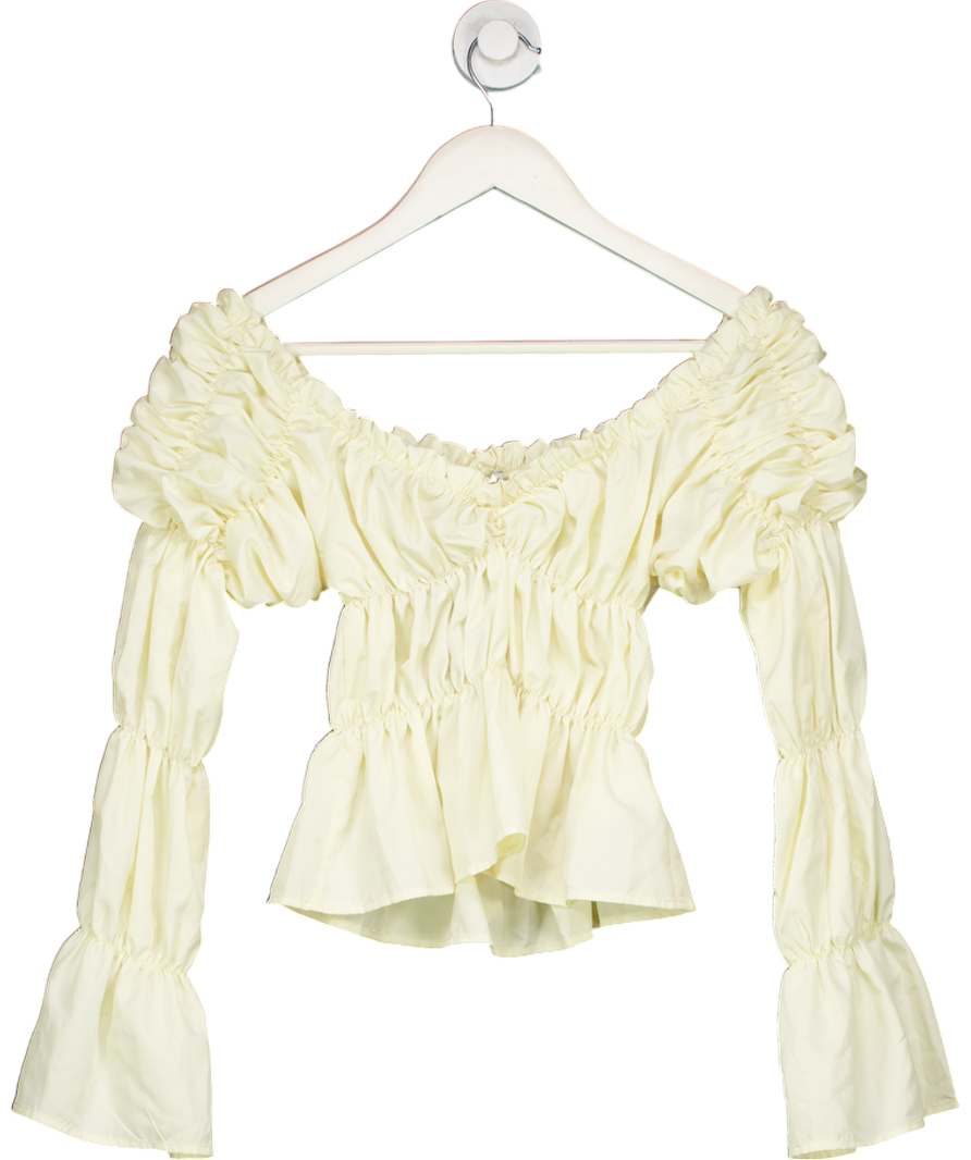 LAAGAM Buttermilk Yellow Ruched Top UK S