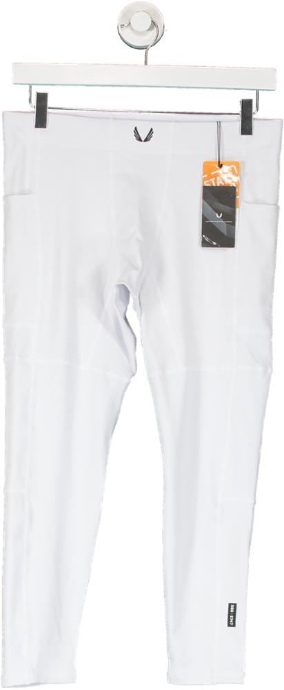 ASRV White Warplex Side Pocket 3/4 Length Leggings UK M