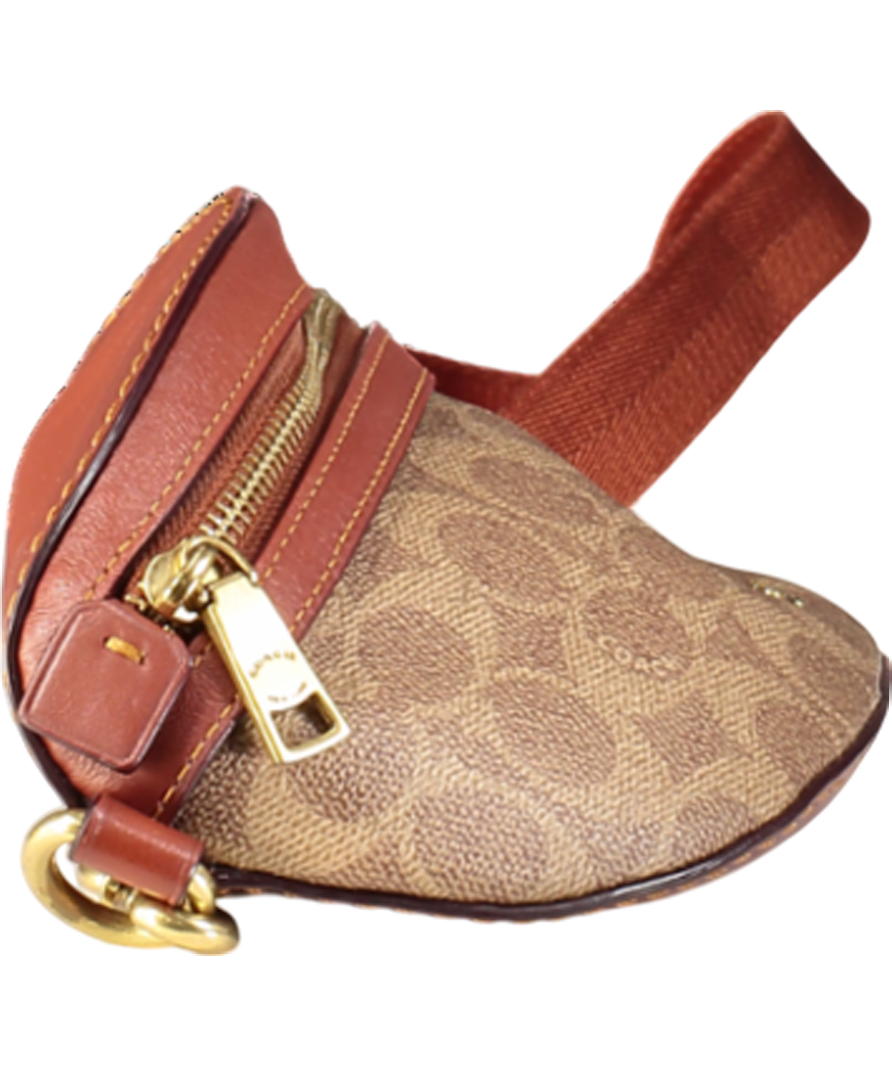 Coach Brown Tan Coated Canvas Signature Belt Bag