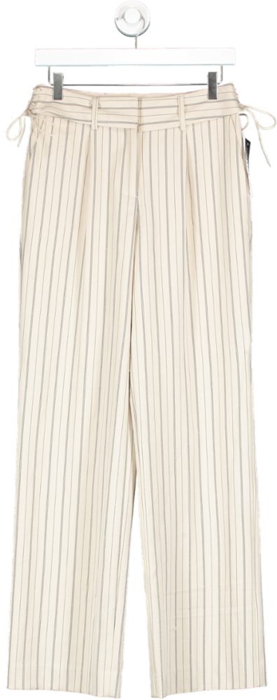 Naked Wardrobe Cream Lacing Detail Mid Waist Trousers W34