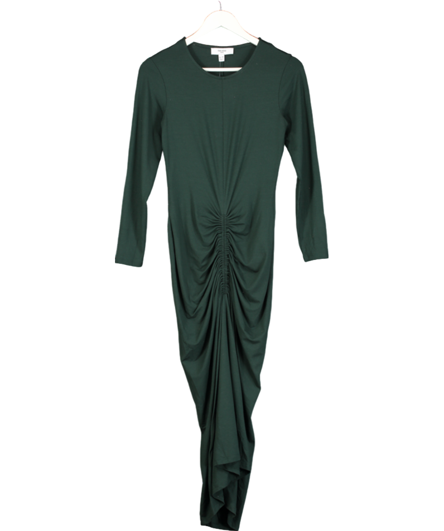 REISS Green Ginny Petite Ruched Jersey Midi Dress UK 6