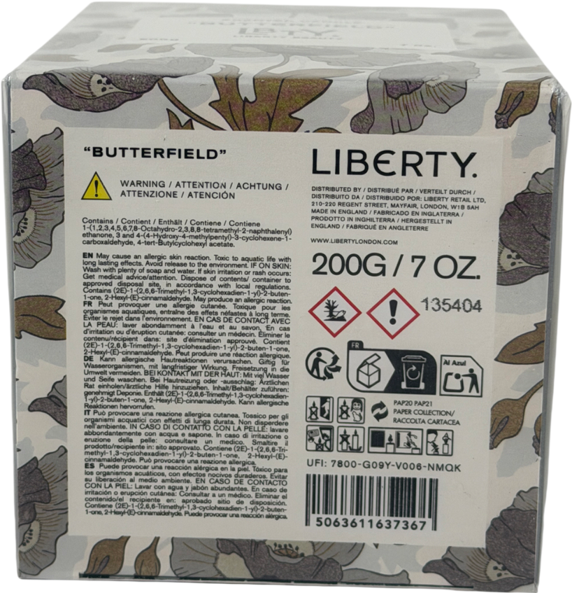 Liberty White Butterfield Scented Candle 200g One Size