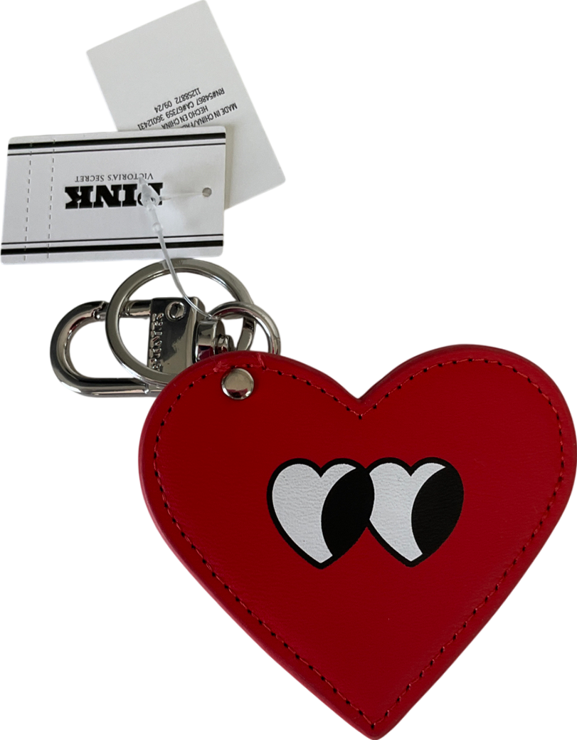 pink victoria secret Red Heart Key Ring One Size