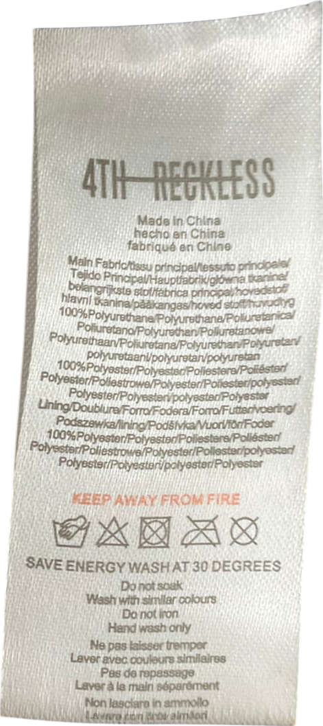 4th & Reckless Black Pu Corset Top In Bla UK 8