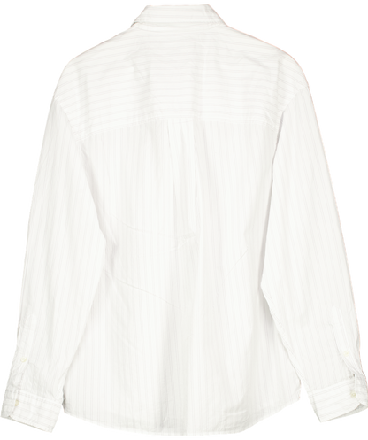 ZARA White Textured Regular Fit Shirt UK L