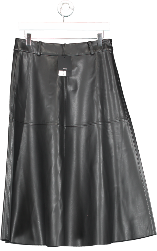 Bruuns Bazaar Black Vegan Leather Imma Skirt UK 10