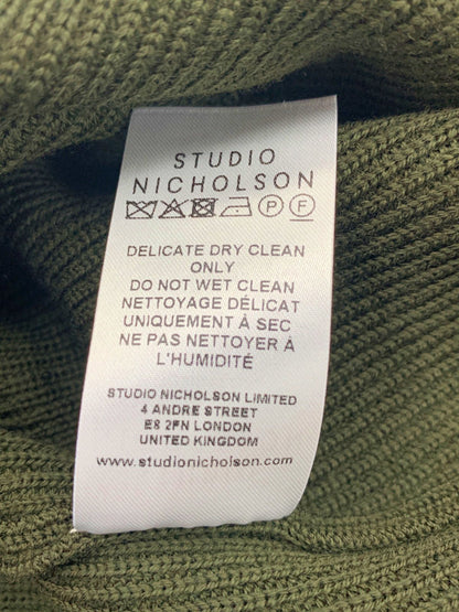 Studio Nicholson Green Carey SNM-8985 Naval Rib Combat Green Jumper UK M