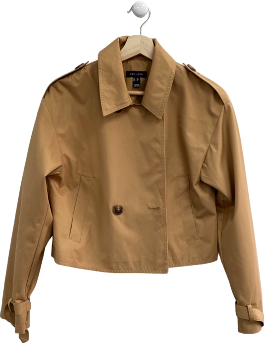 New Look Camel Cropped Trench Coat UK 10