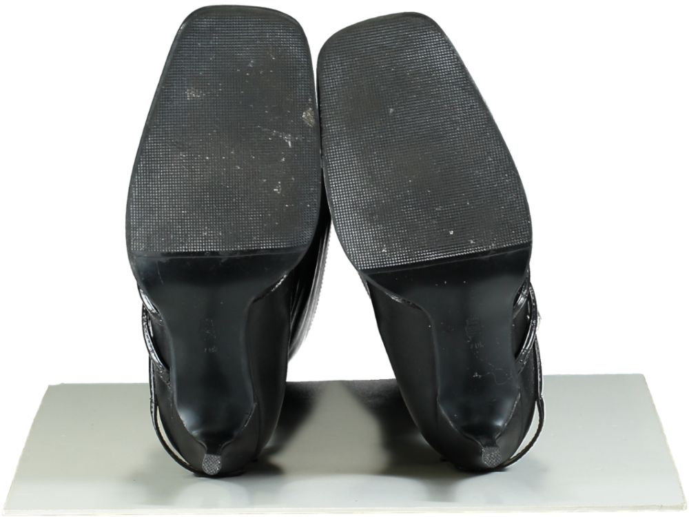 1XBlue Black Real Leather Knee High Watch Boots EU 40 UK 7